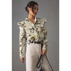 Anthropologie Pilcro Button Down Long Sleeve Utility Blouse XS